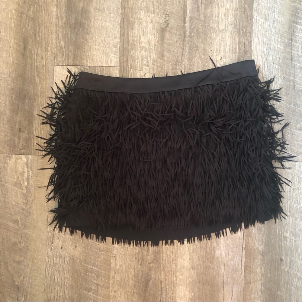 Express fringe mini skirt
